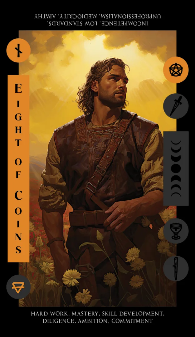 Eight of Coins tarot card