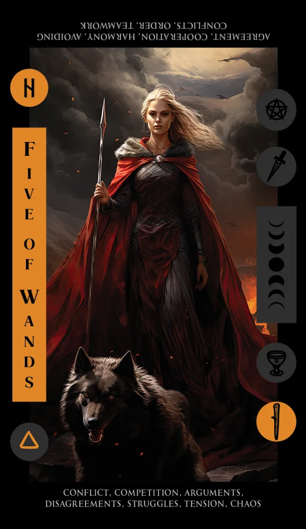 Five of Wands tarot card